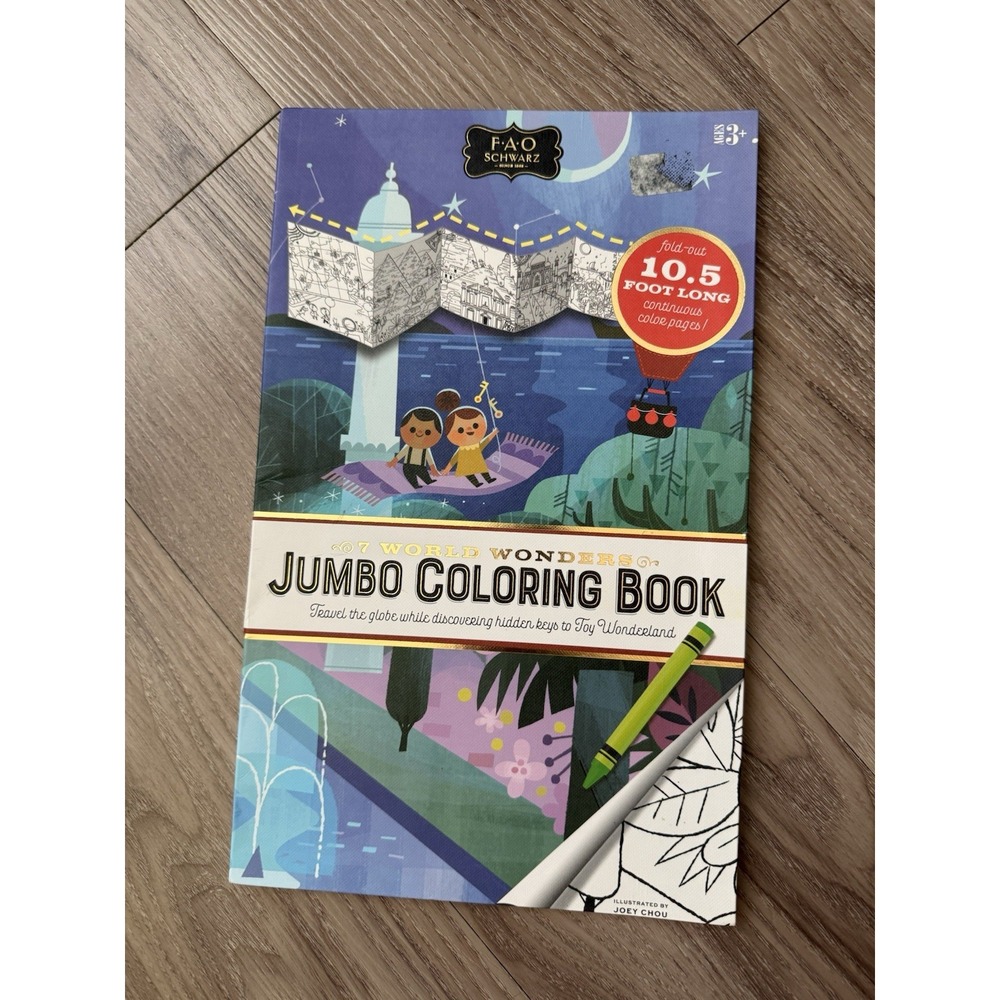 FAO Schwarz Jumbo Coloring Book 7 World Wonders New